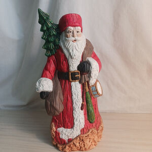 Vintage Ceramic Hand Painted Santa Claus 13"